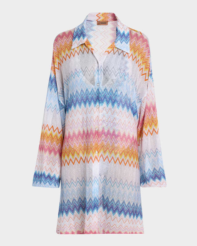 Shaded Chevron Tunic Coverup